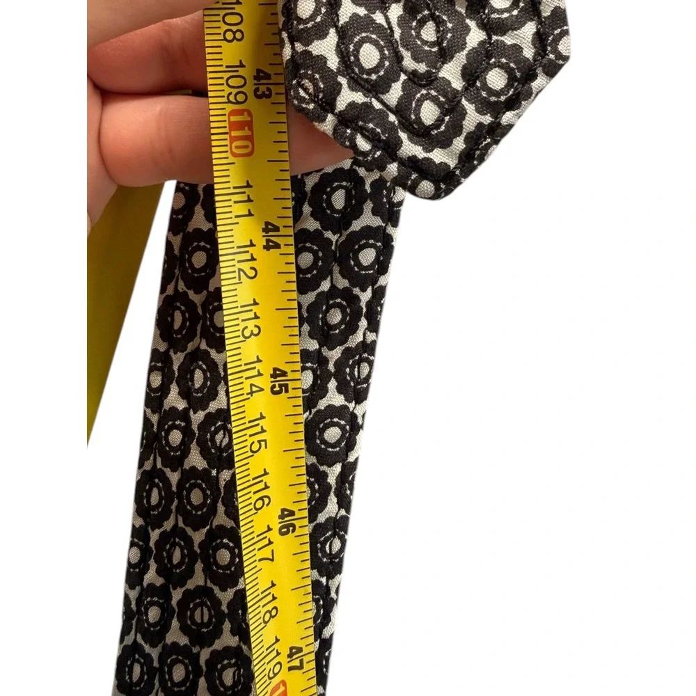 J.Crew Black White Floral Silk D-Ring Belt Medallion Print SP 08 M/L